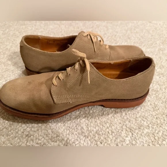 L.L.Bean Made in USA Suede Bucks Men’s 8.5 Tan Oxford Shoes - Picture 9 of 14
